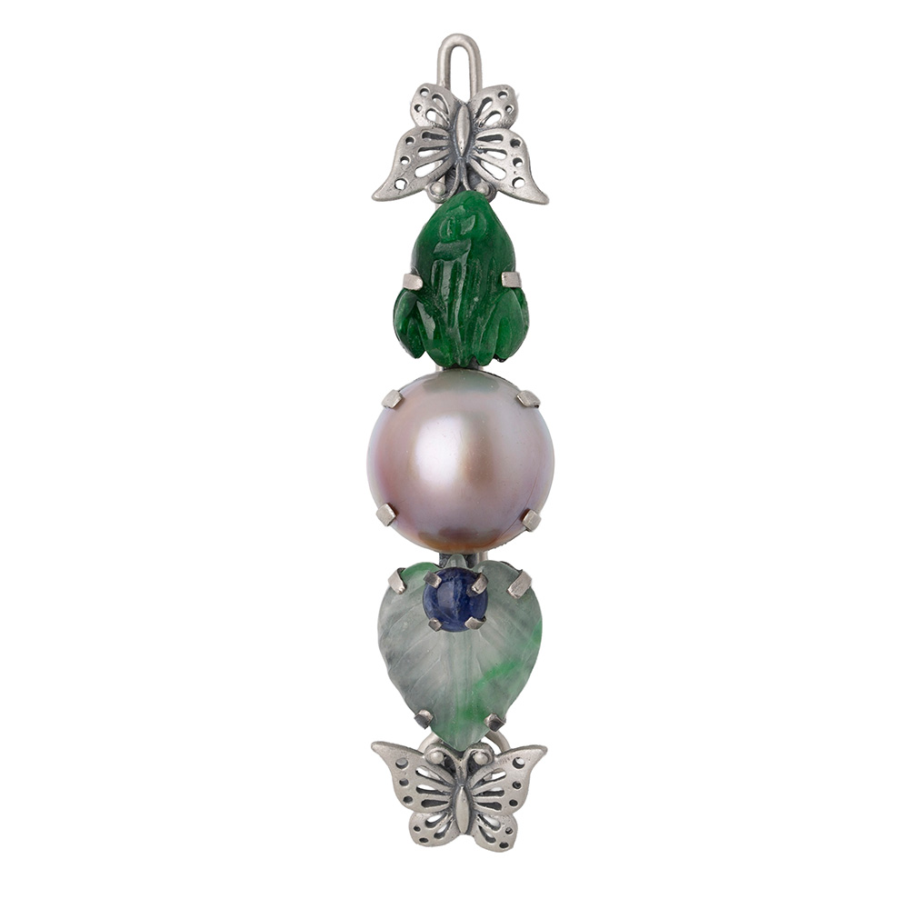 Jade silver hairpin