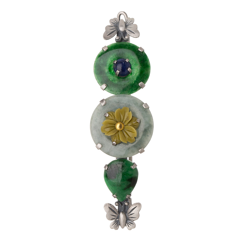 Jade silver hairpin