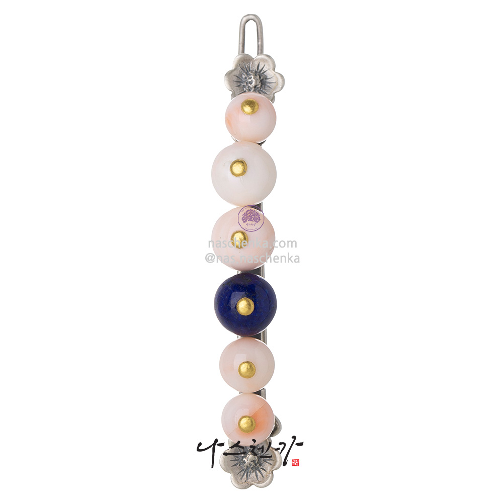 Coral gemstone hairpin