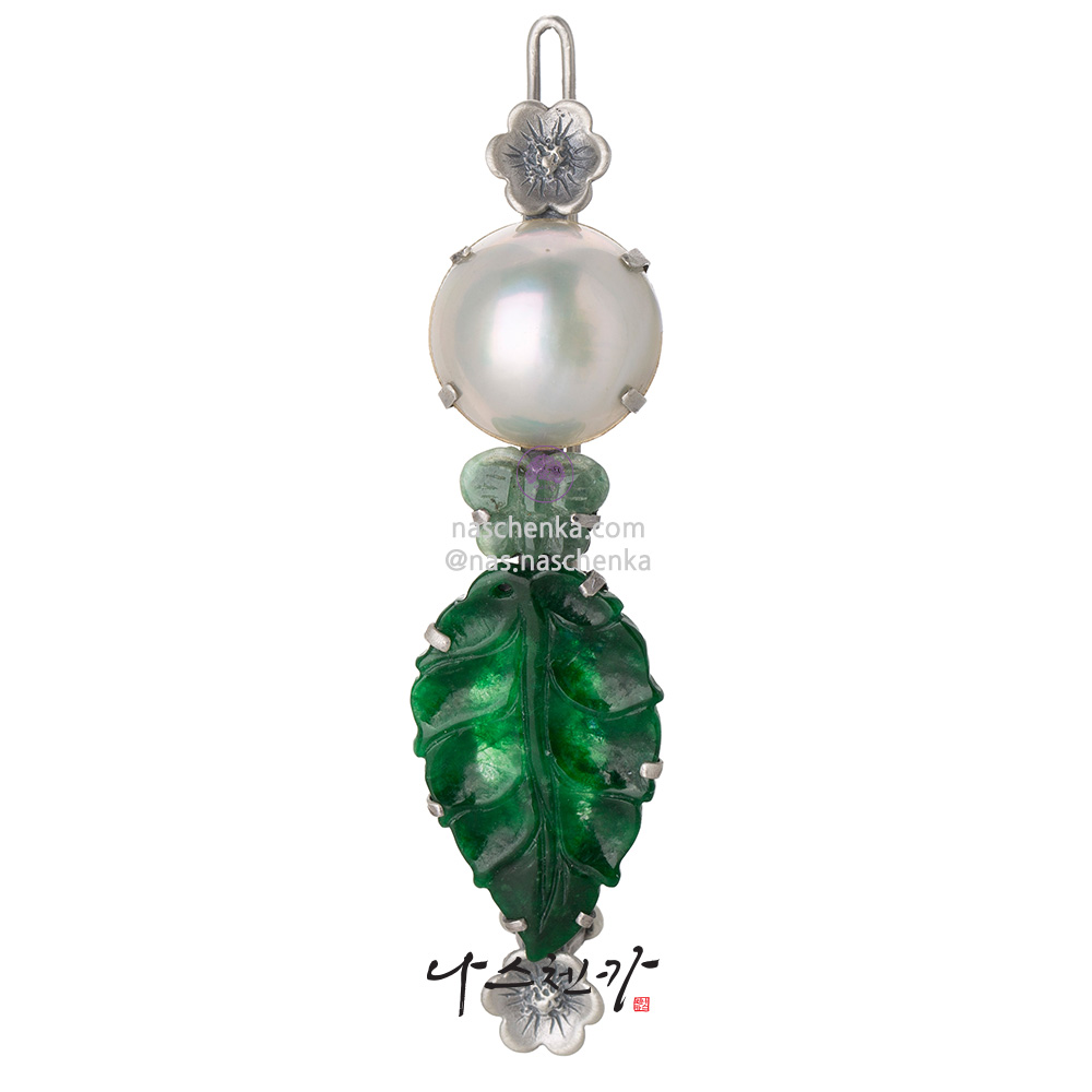 Gemstone silver hairpin