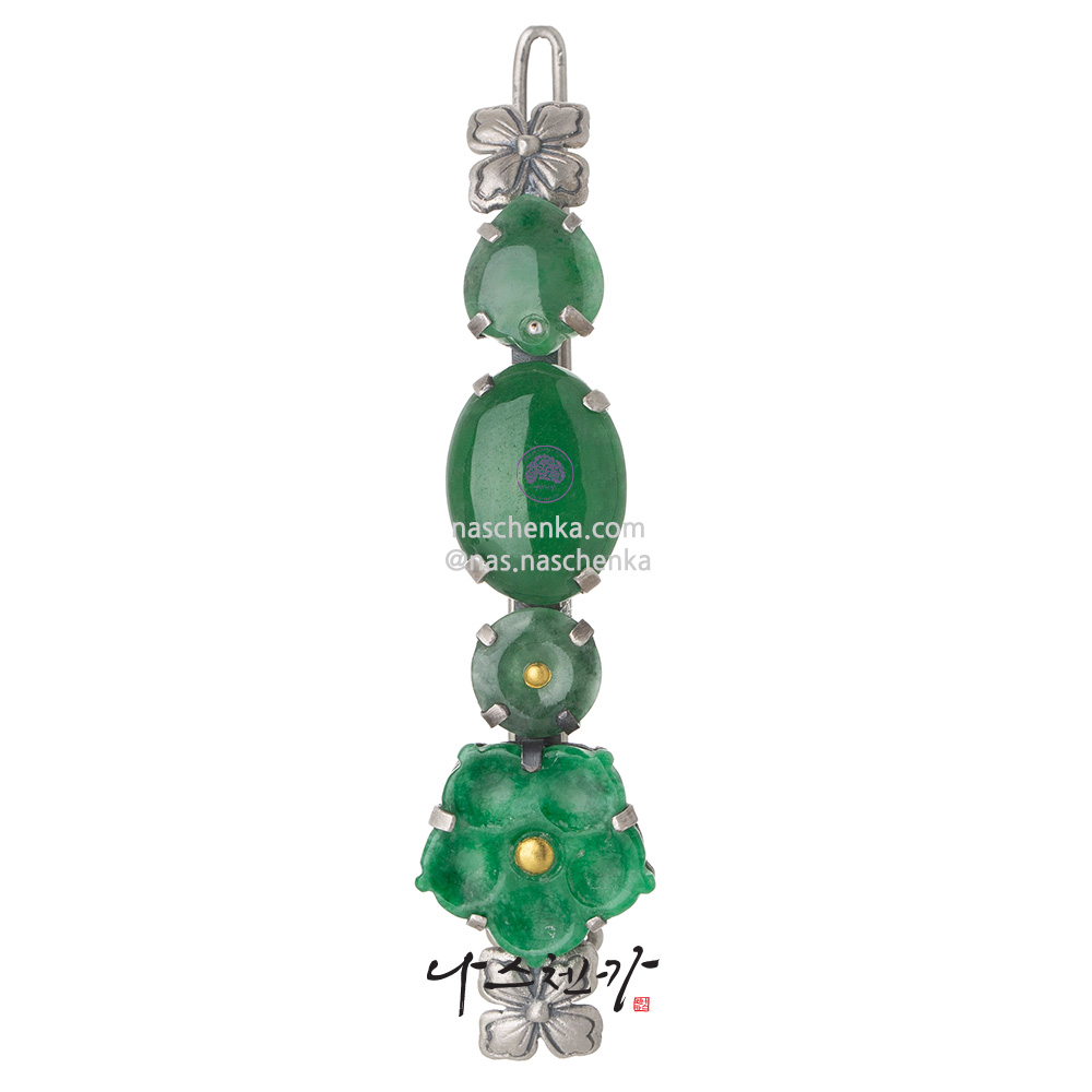 Jade gemstone hairpin
