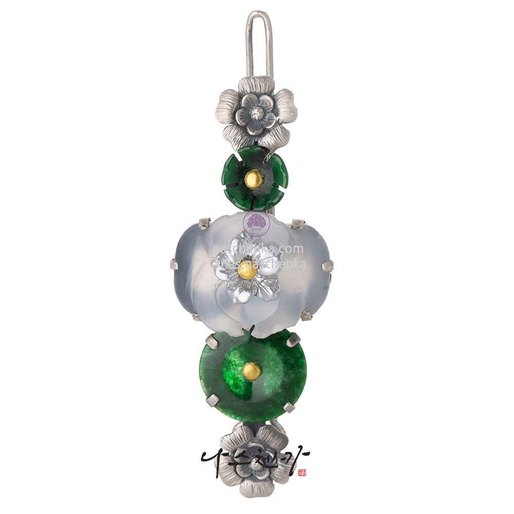 Jade gemstone hairpin