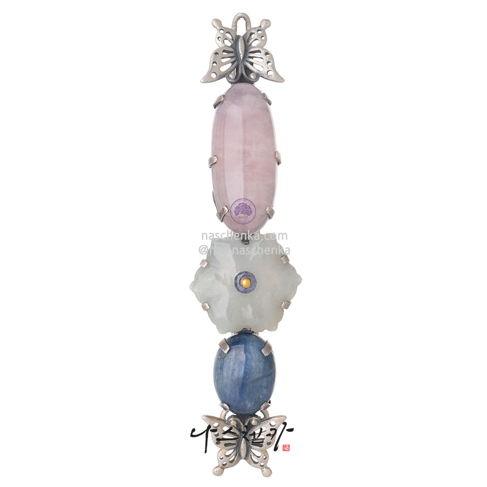 Gemstone silver hairpin