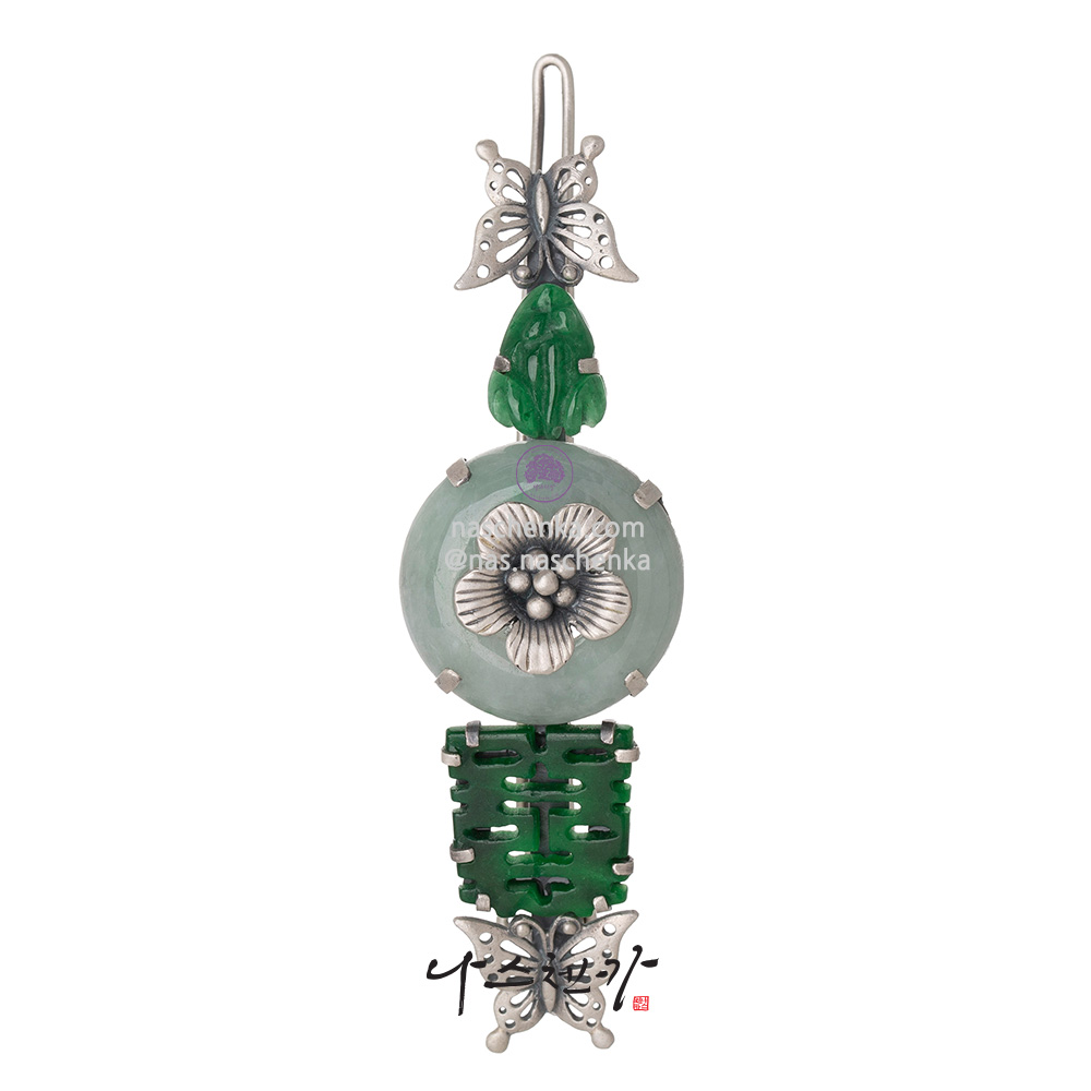 Gemstone silver hairpin