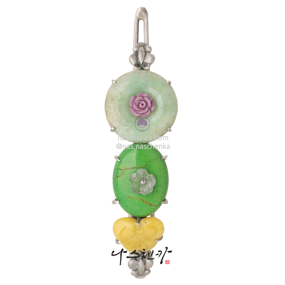 Gemstone silver hairpin