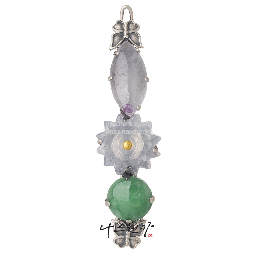 Gemstone silver hairpin