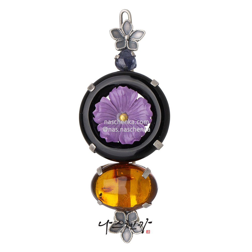 Amber gemstone hairpin