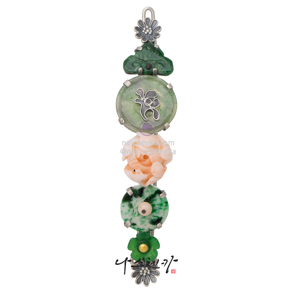 Jade coral hairpin