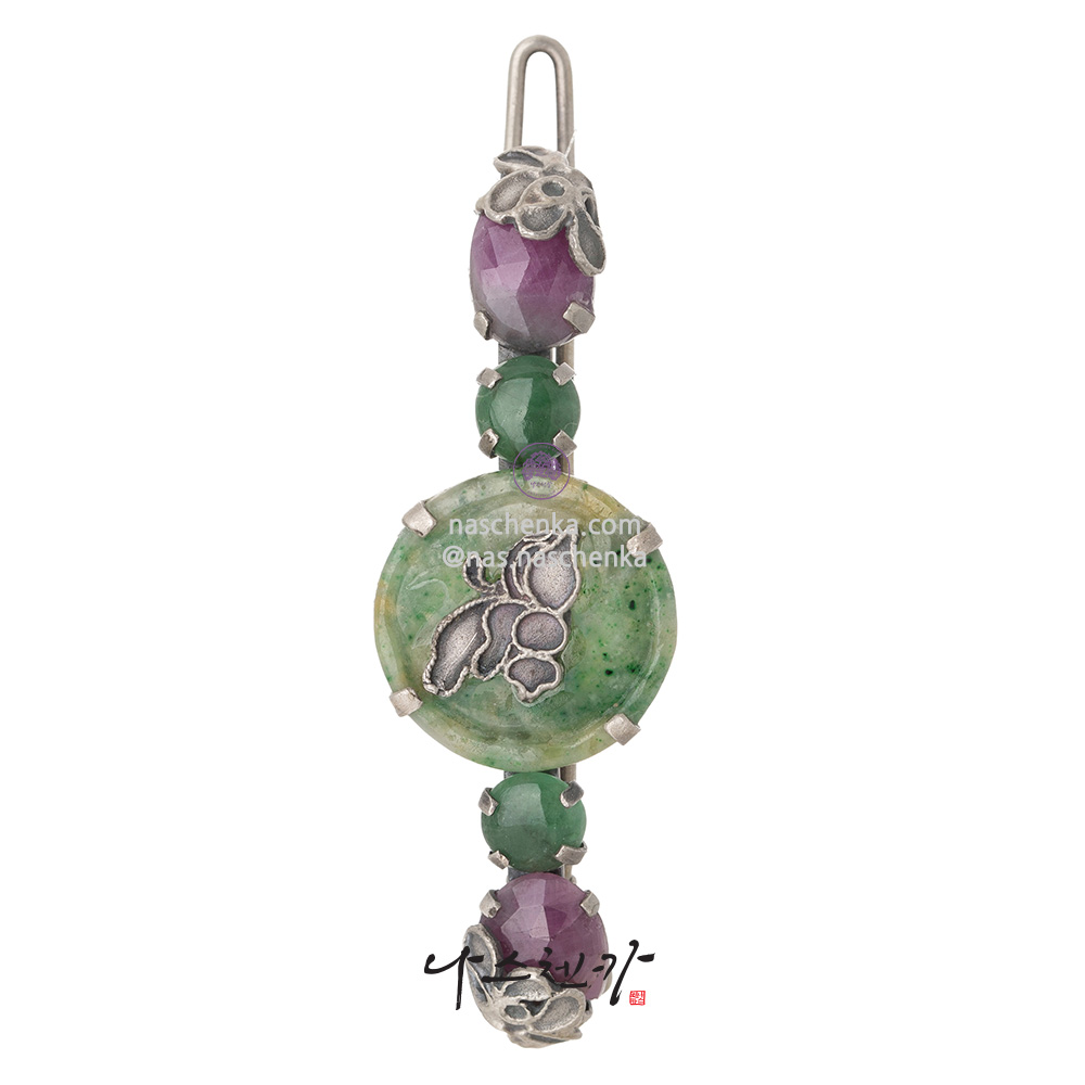 Jade gemstone hairpin
