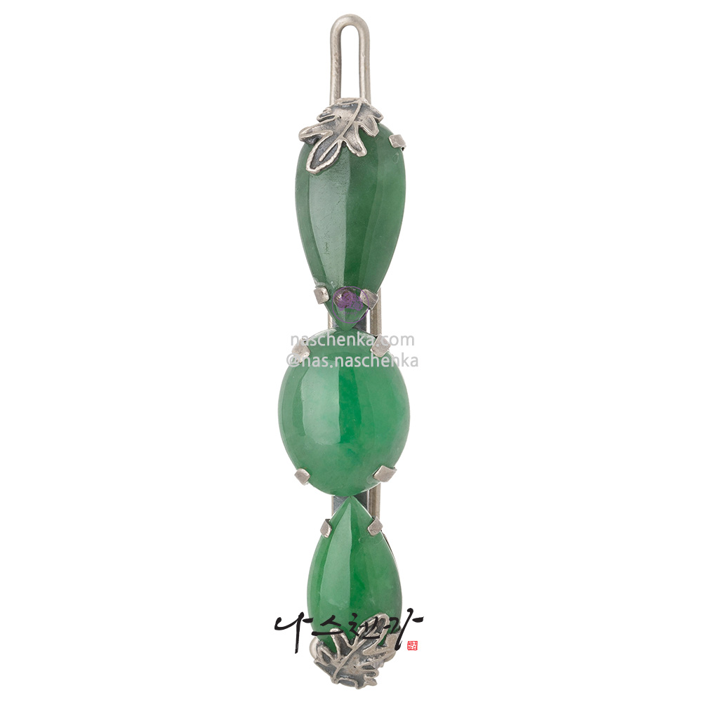 Jade gemstone hairpin