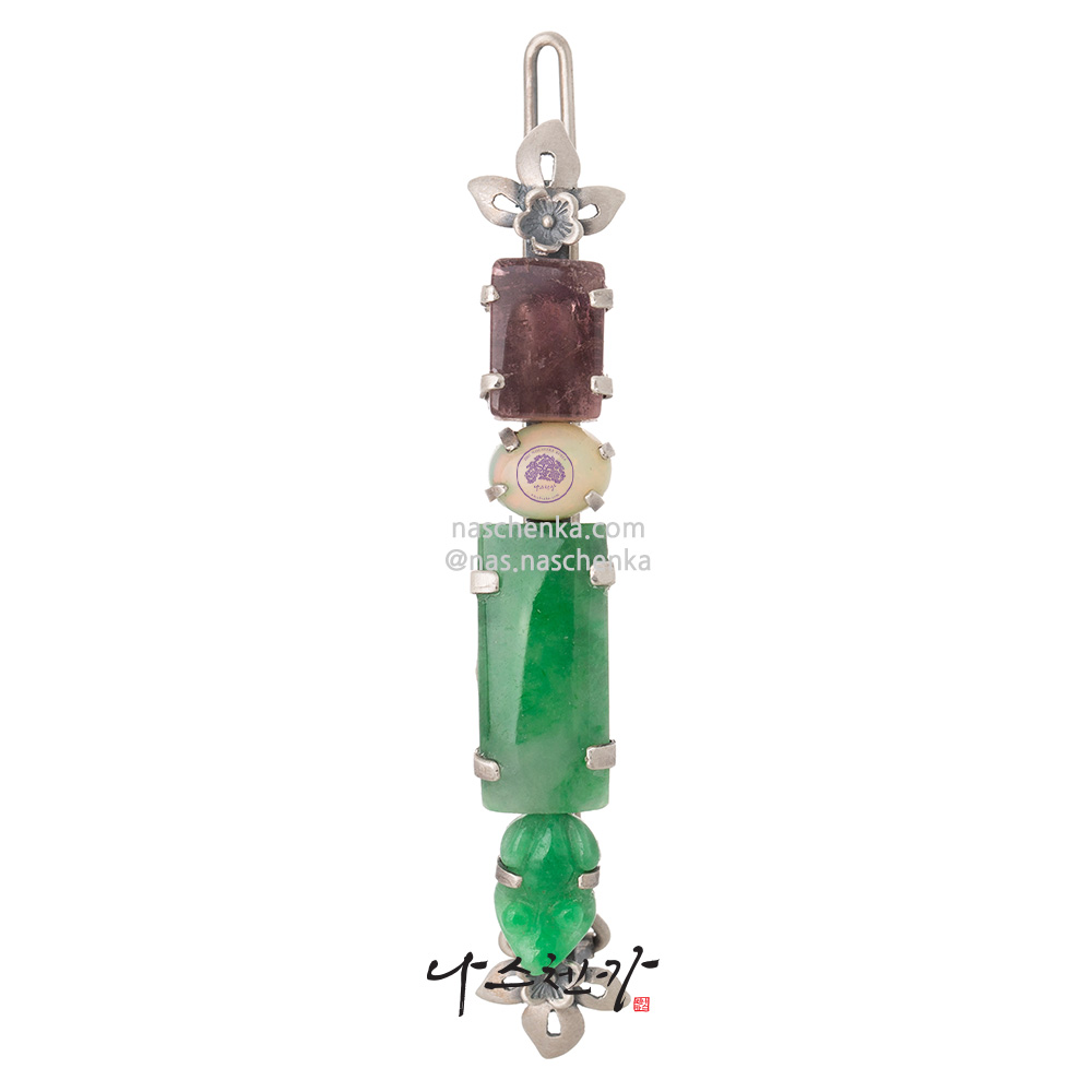 Jade gemstone hairpin