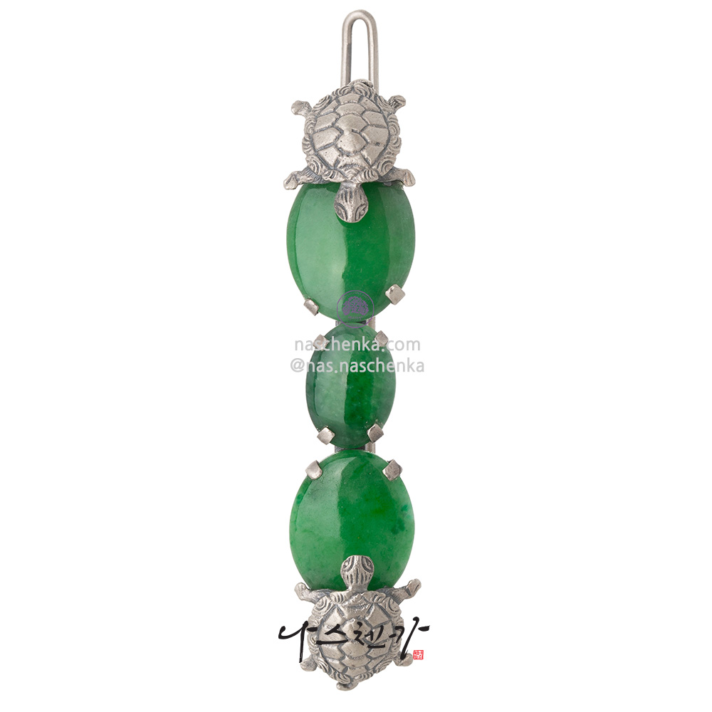 Jade gemstone hairpin
