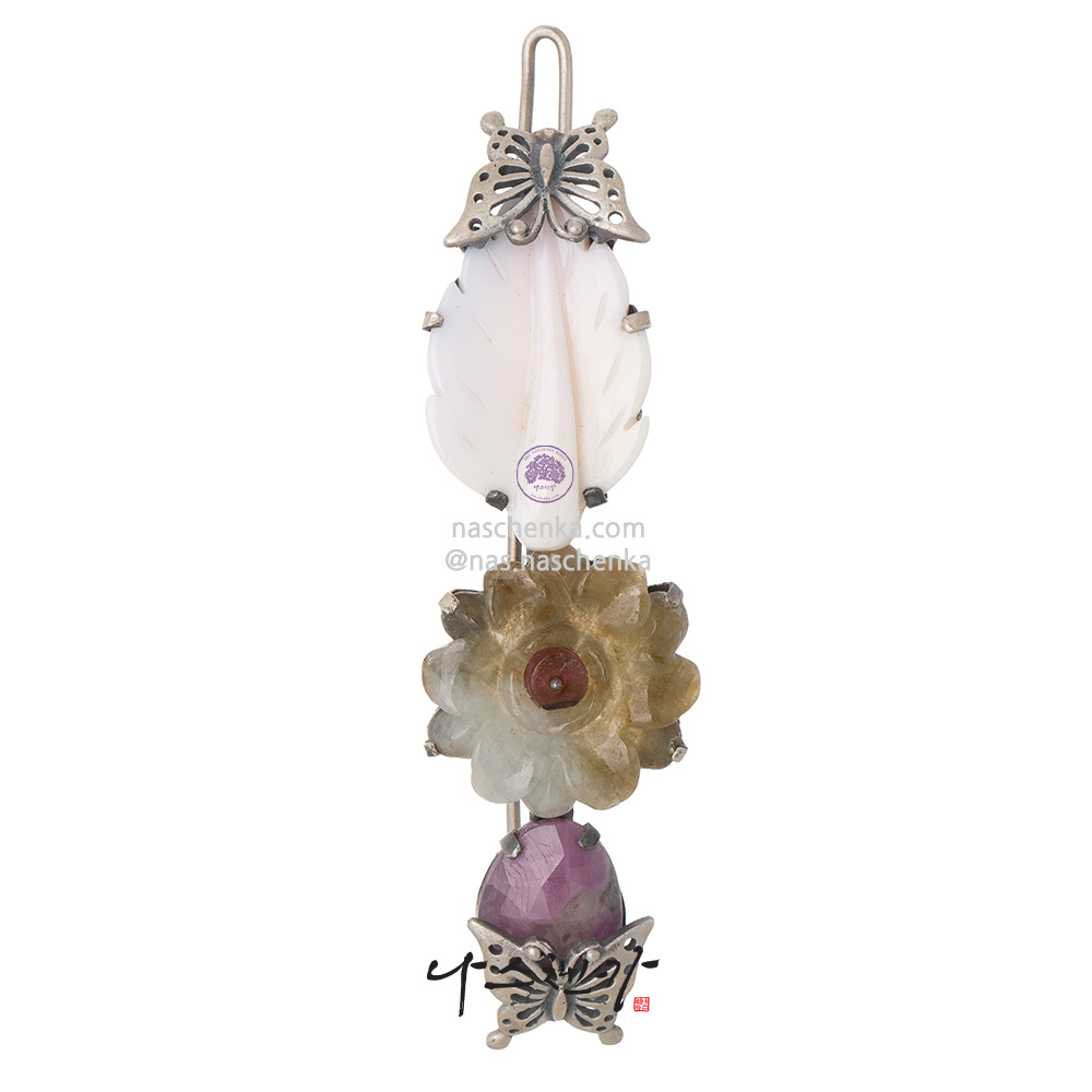 Jade gemstone hairpin