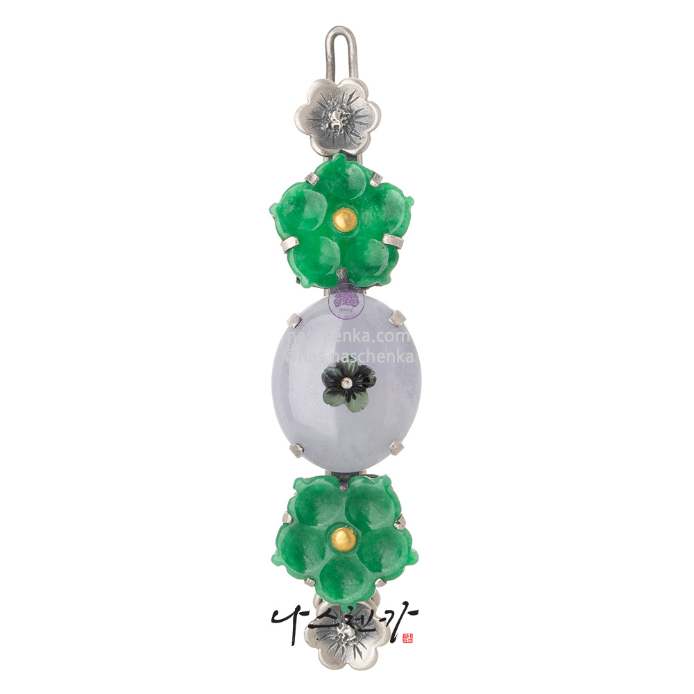 Jade gemstone hairpin