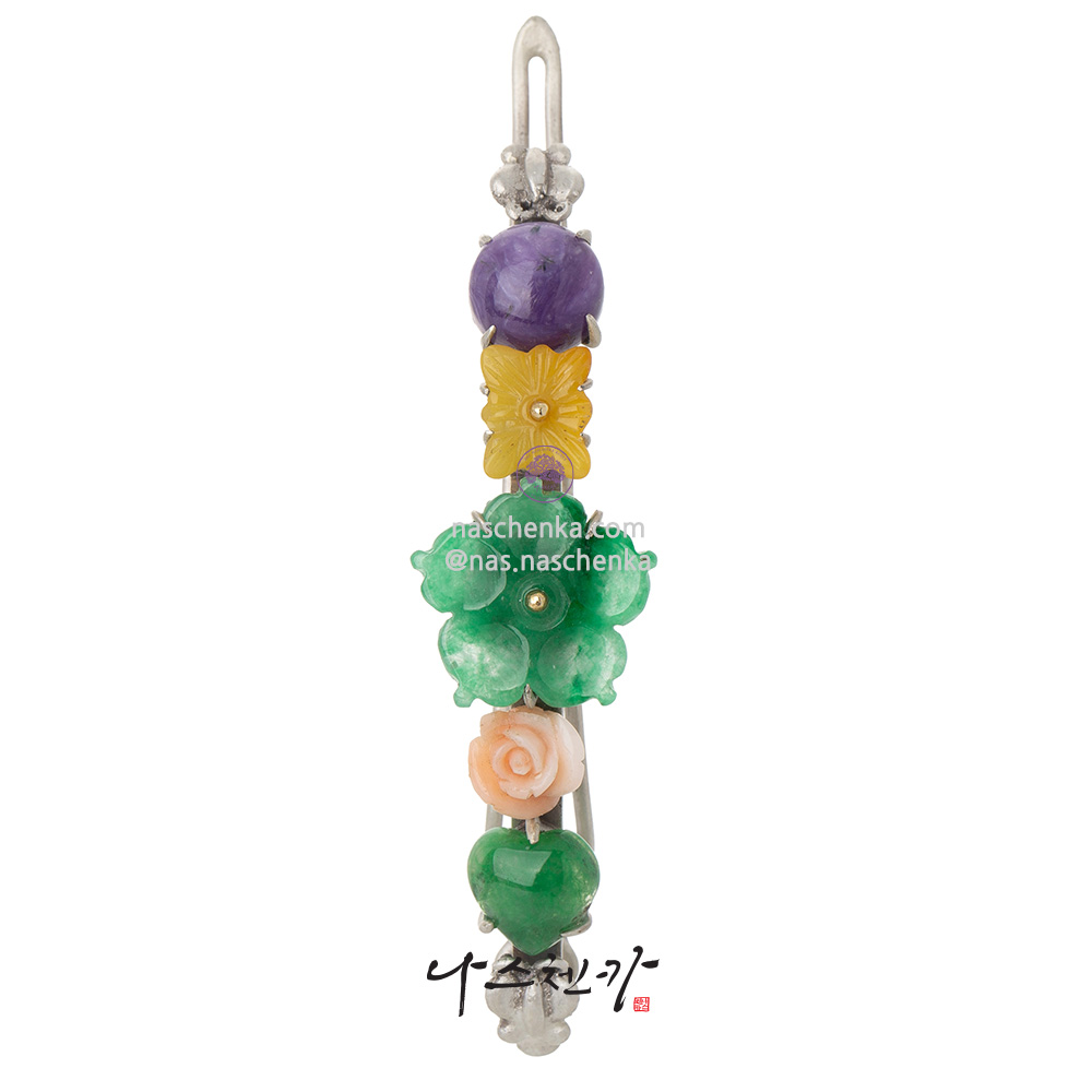 Jade gemstone hairpin