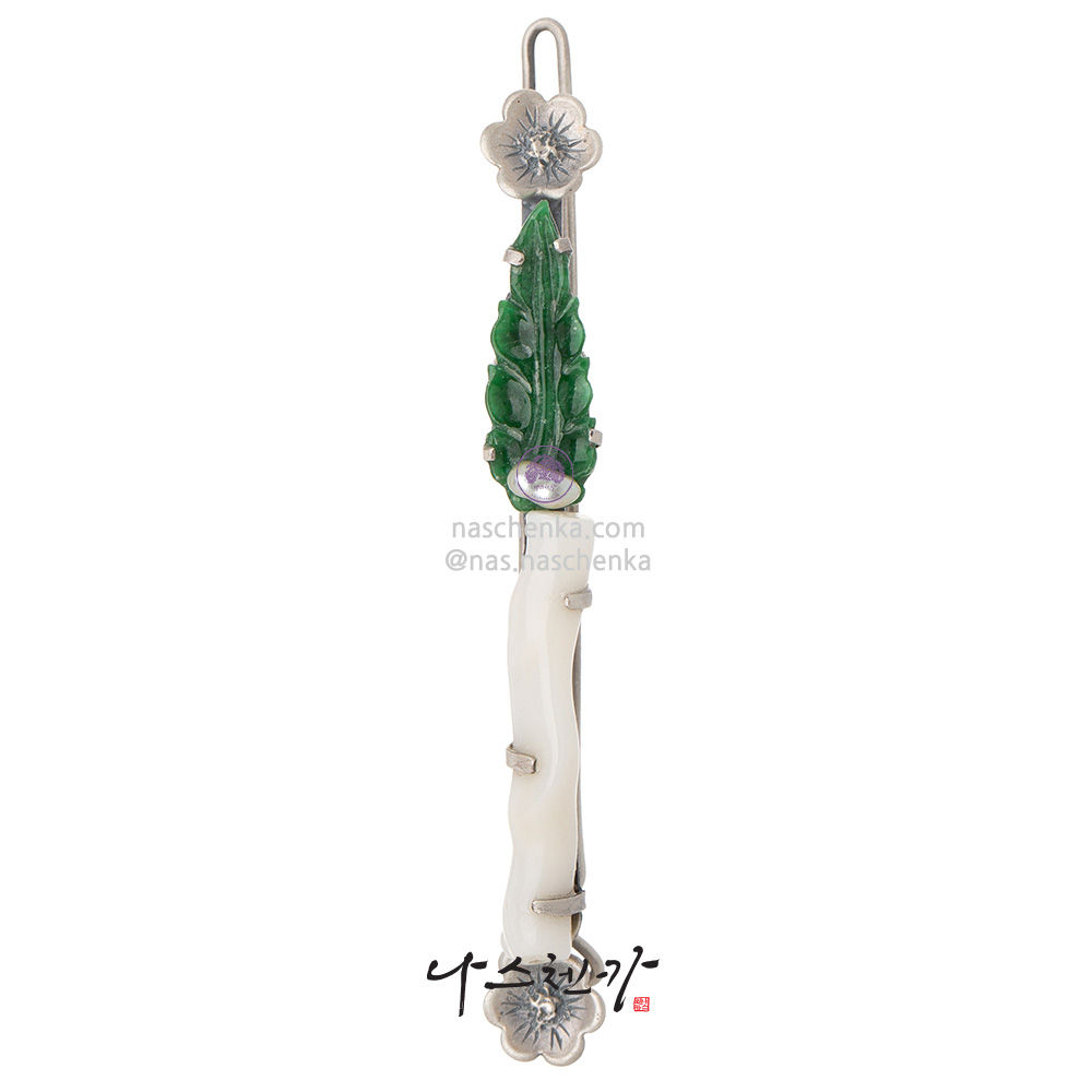 Jade coral hairpin