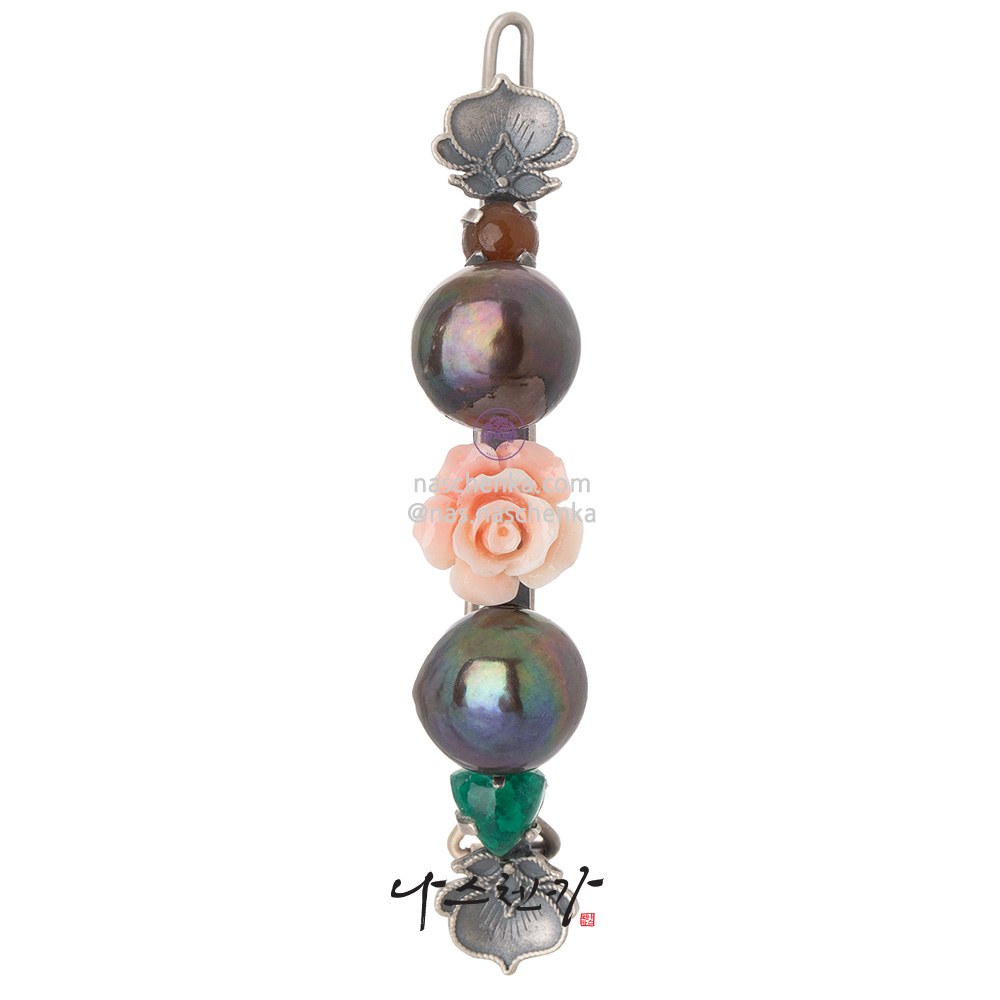 Pearl gemstone hairpin