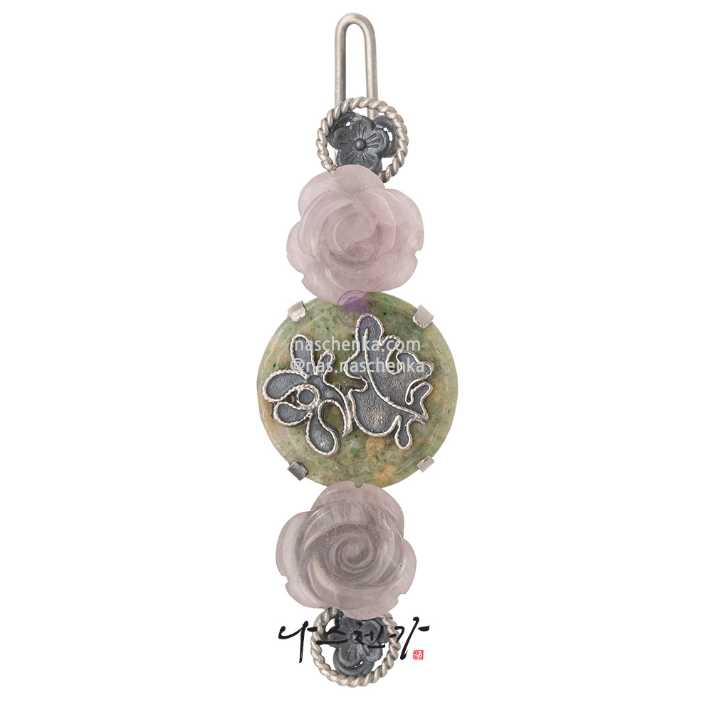 Jade gemstone hairpin