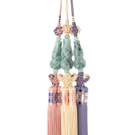 Samjak triple jade norigae pendant