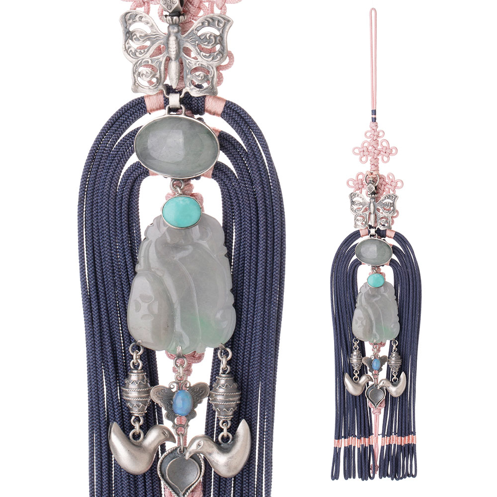 Jade turquoise norigae pendant