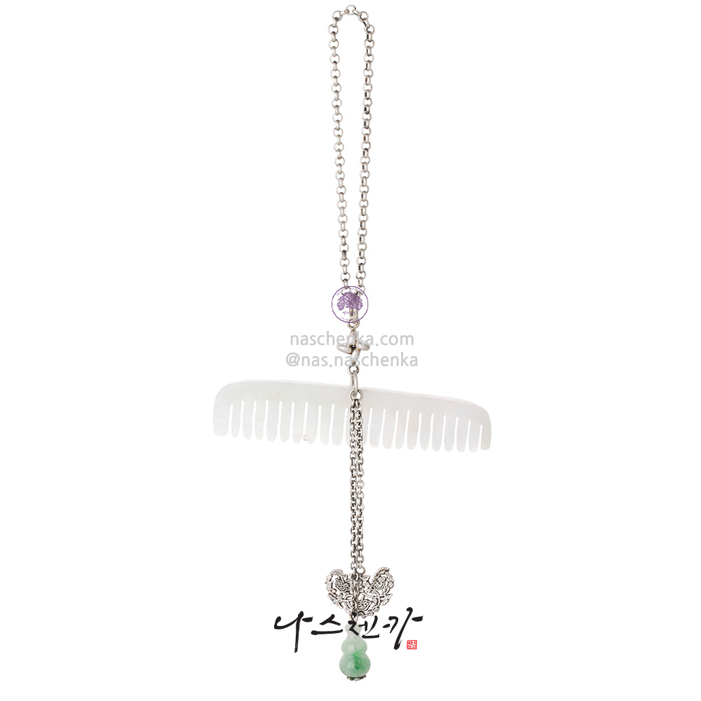 Jade silver norigae pendant
