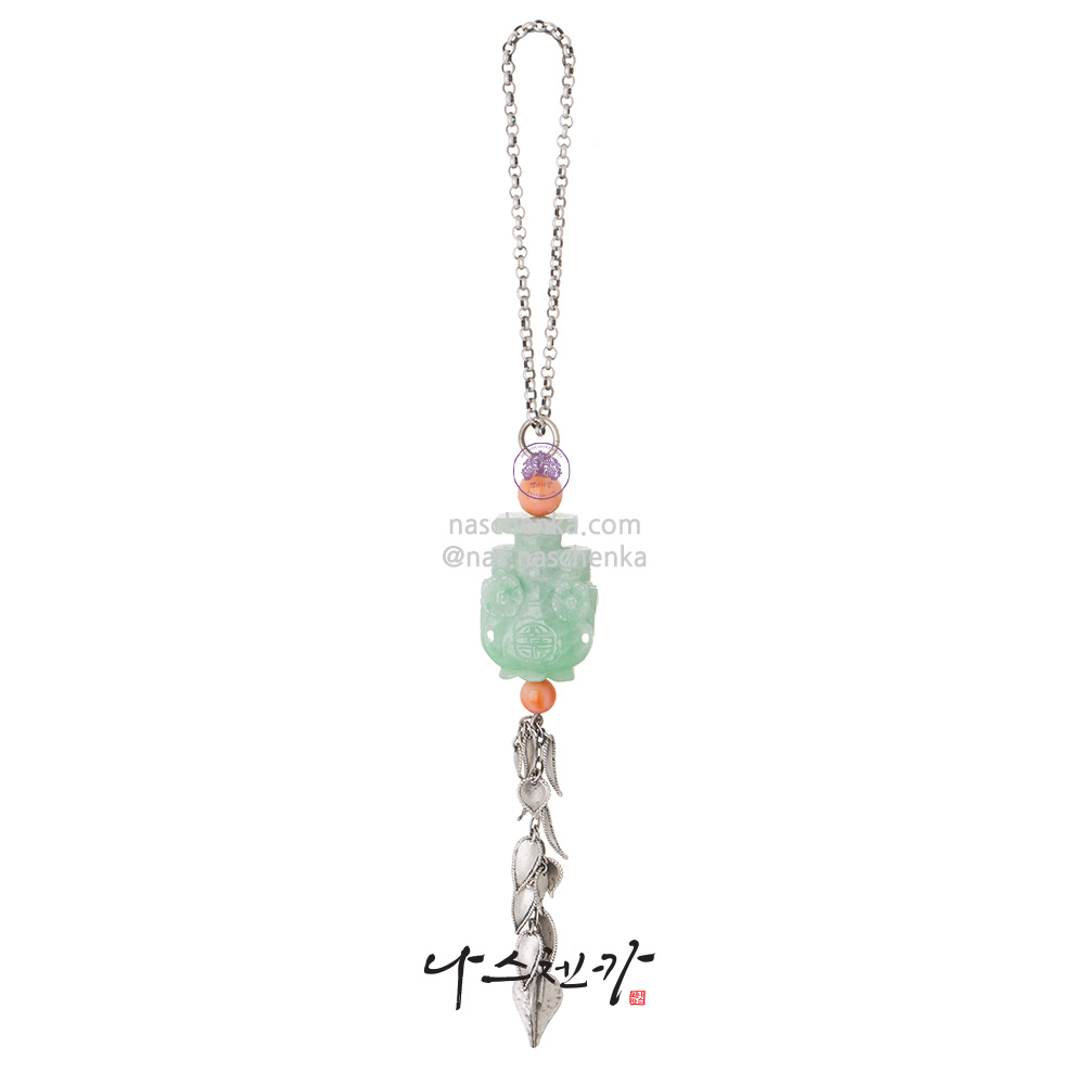 Jade silver norigae pendant