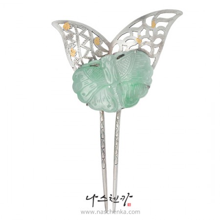 Butterfly jade binyeo hairpin