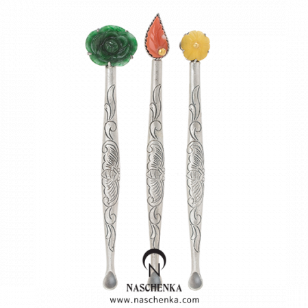Samjak triple amber jade binyeo hairpin (NASCHENKA Signature Binyeo)