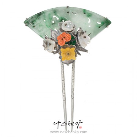 Amber jade binyeo hairpin (NASCHENKA Signature Binyeo)