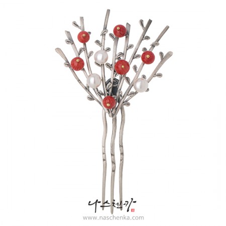 Silver dwikkoji hair ornament