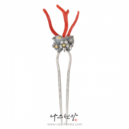 Coral dwikkoji hair ornament