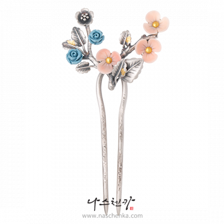 Cloud flower silver dwikkoji hair ornament