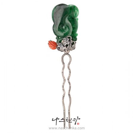 Jade coral dwikkoji hair ornament