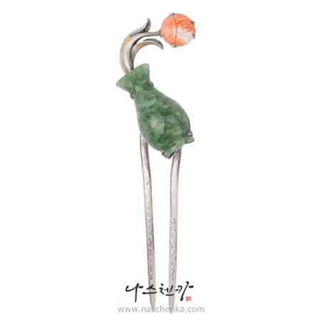 Jade coral dwikkoji hair ornament
