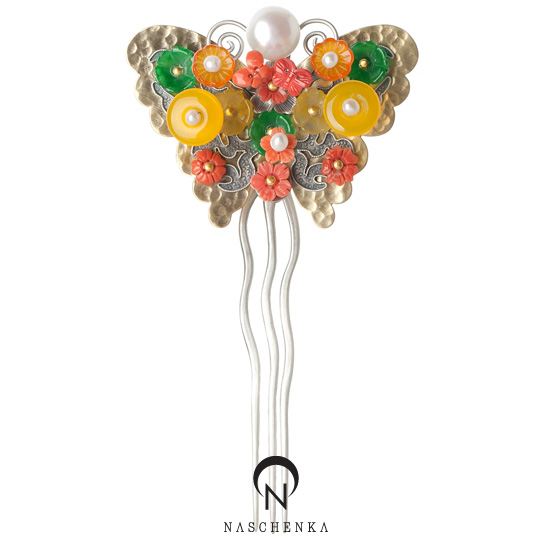 Silver dwikkoji hair ornament