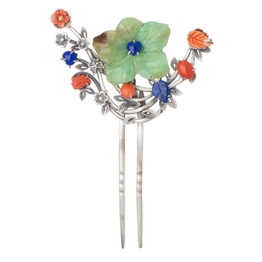 Coral silver dwikkoji hair ornament No. 6