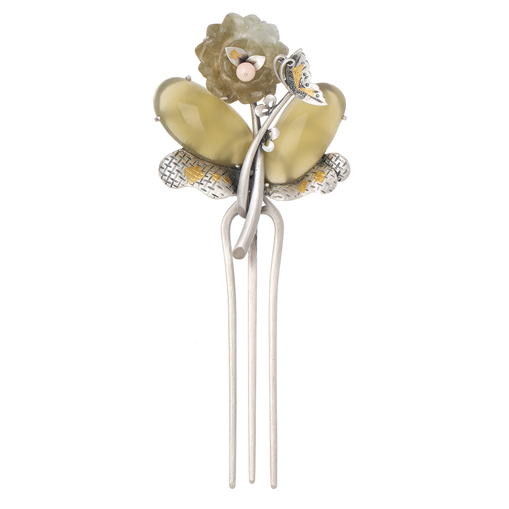 Silver dwikkoji hair ornament