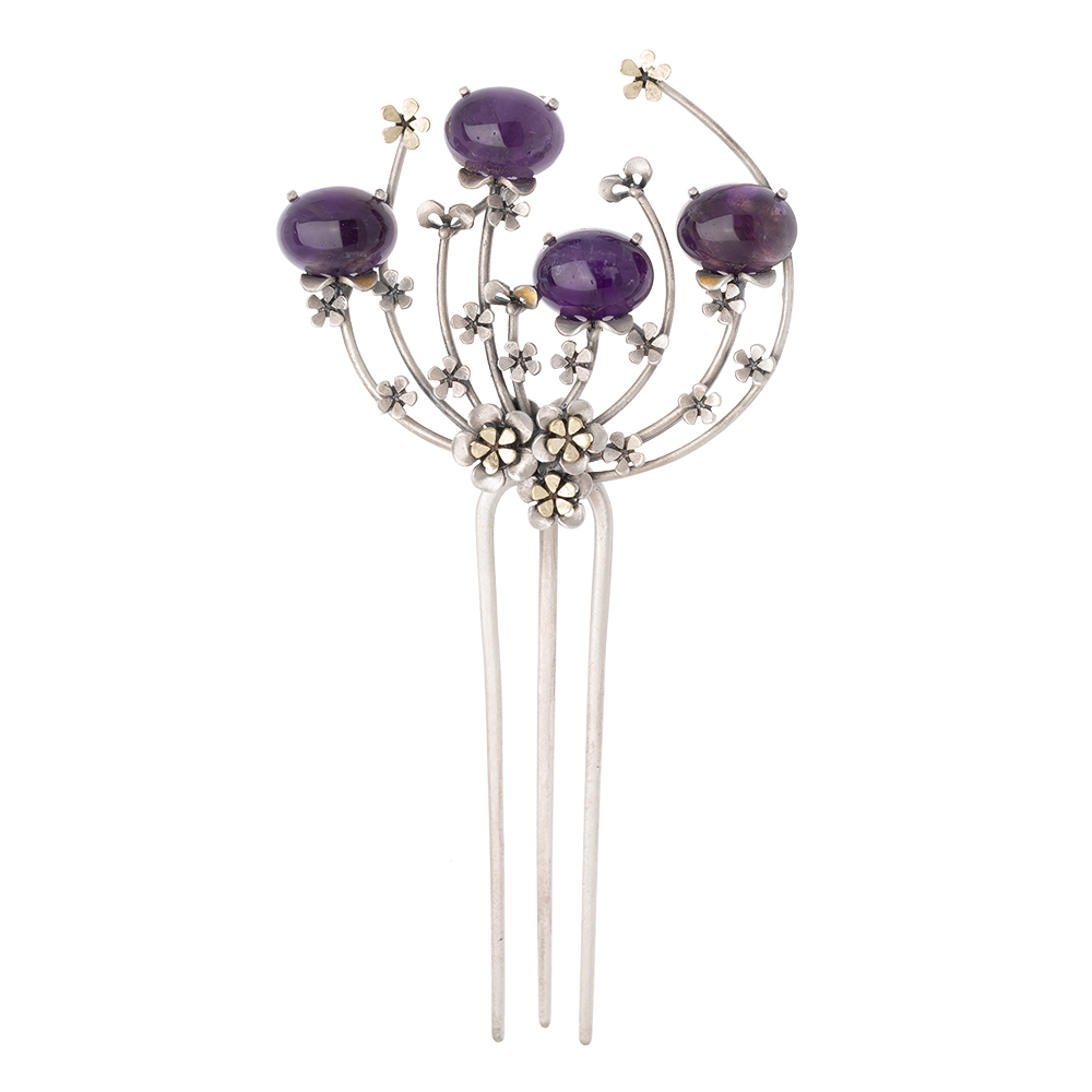 Amethyst gemstone dwikkoji hair ornament No. 9
