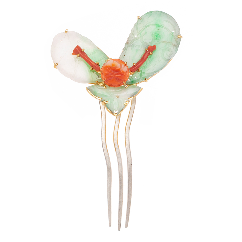 Jade gemstone dwikkoji hair ornament No. 9