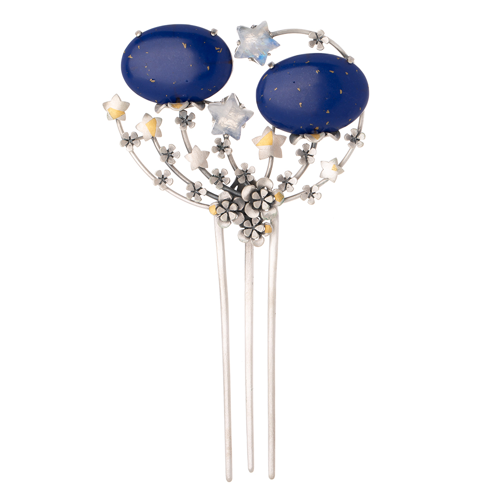 Gemstone silver dwikkoji hair ornament No. 20