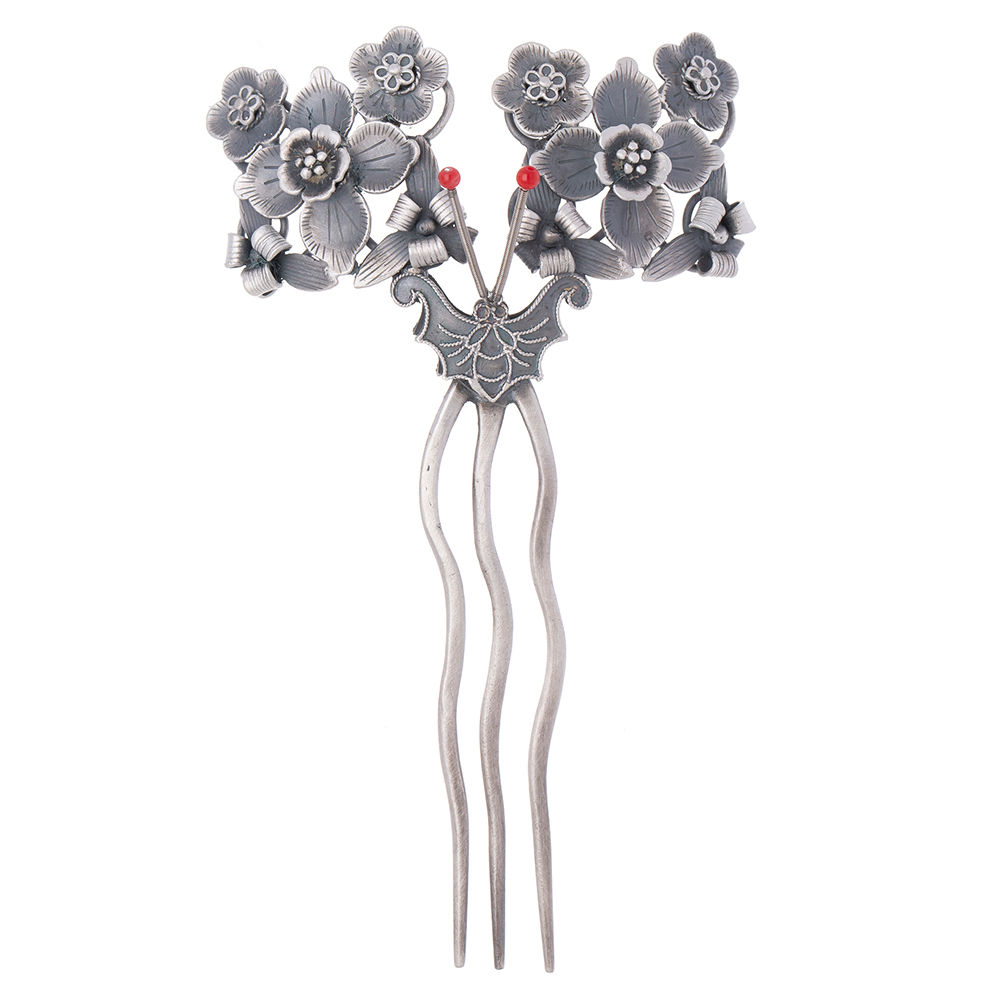 Bat silver dwikkoji hair ornament