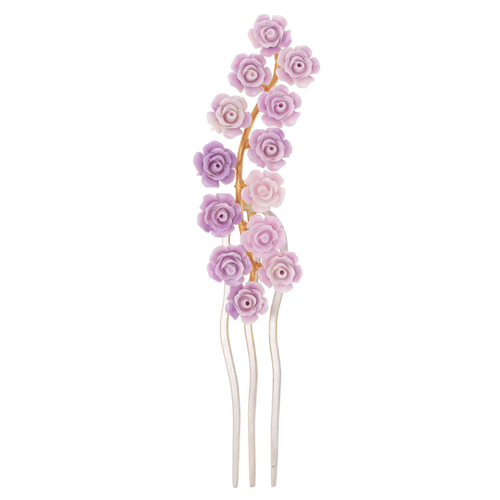 Flower silver dwikkoji hair ornament