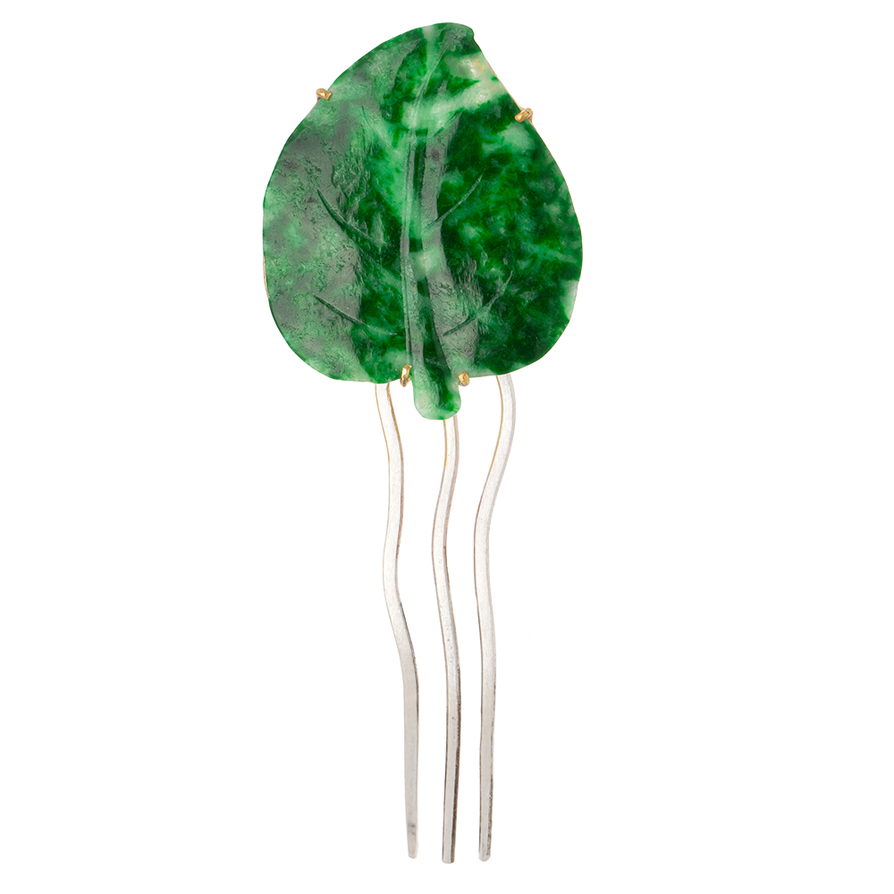 Jade silver dwikkoji hair ornament
