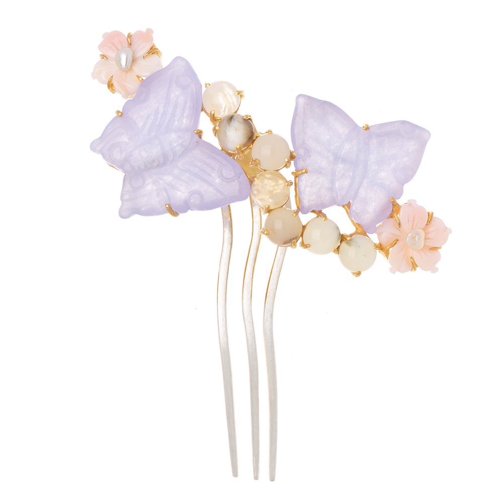Butterfly silver dwikkoji hair ornament