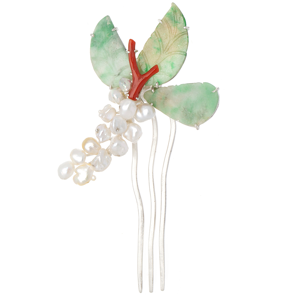 Jade coral dwikkoji hair ornament