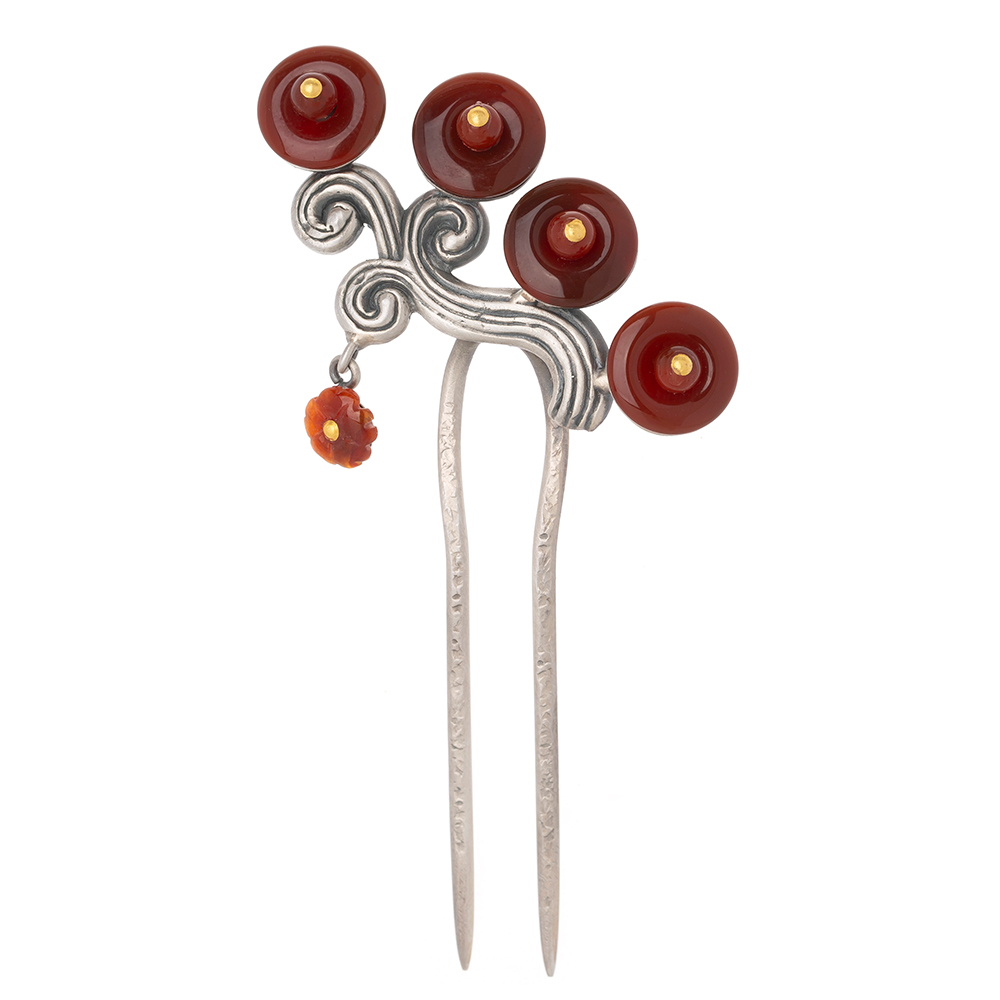 Silver dwikkoji hair ornament