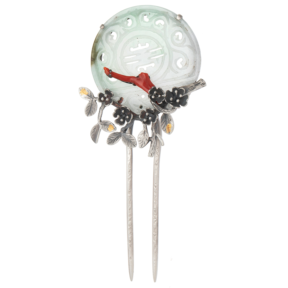 Jade coral dwikkoji hair ornament