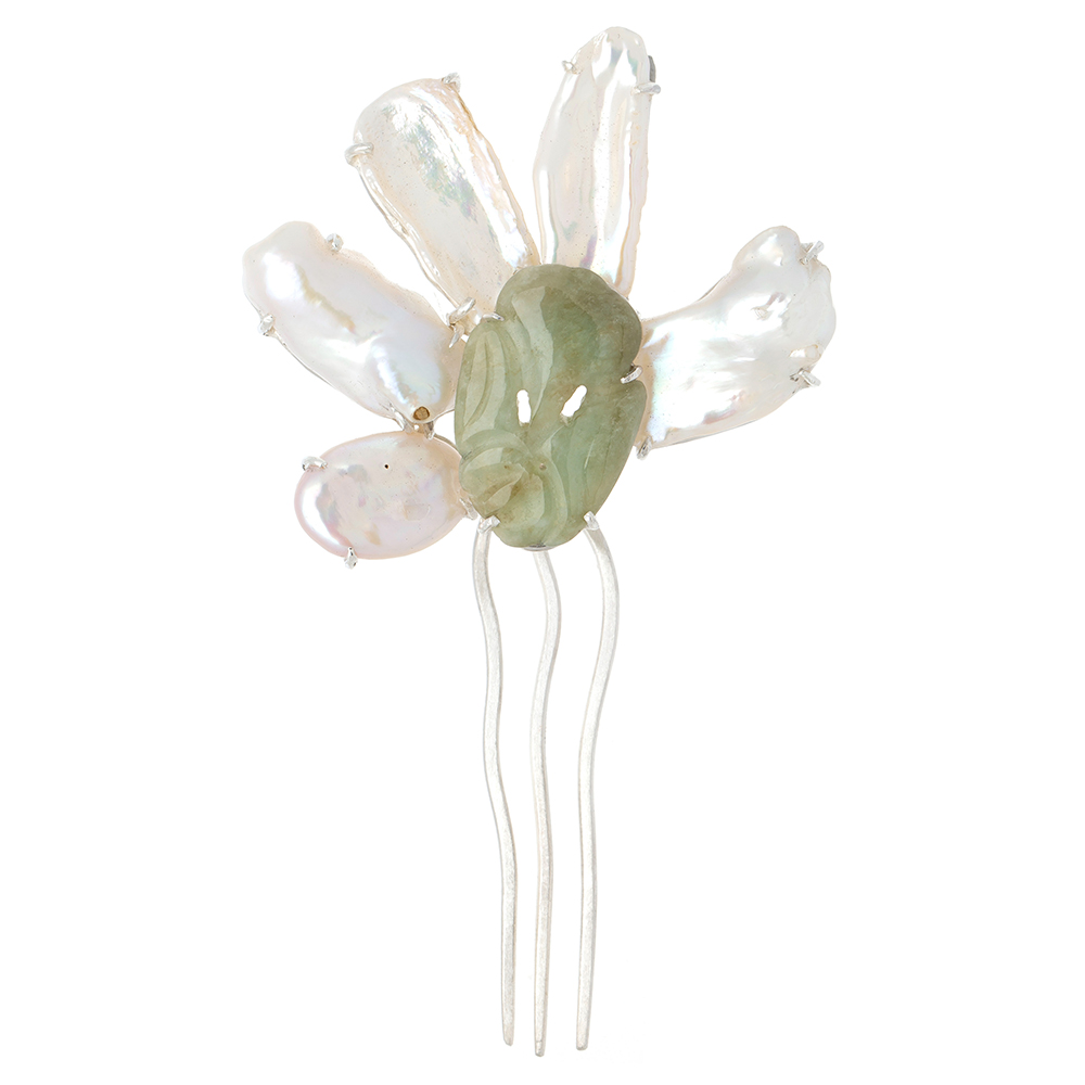 Jade pearl dwikkoji hair ornament