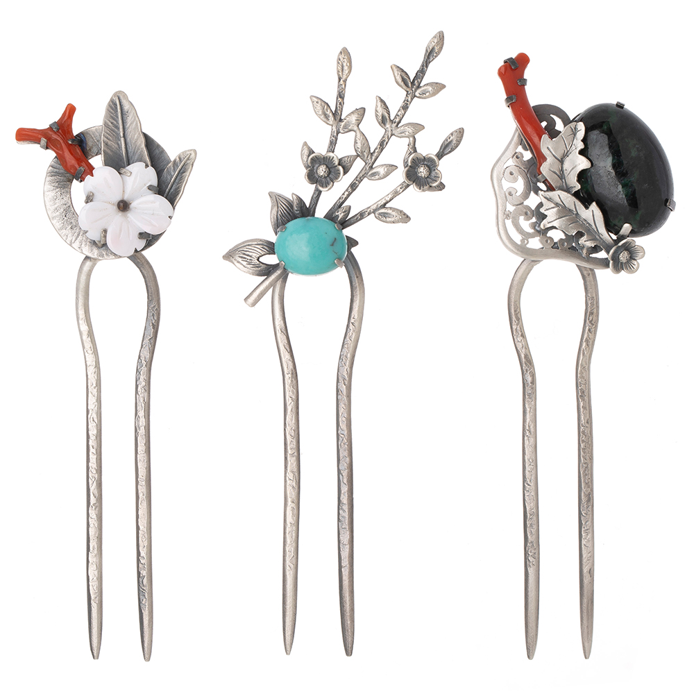 Jade coral dwikkoji hair ornament
