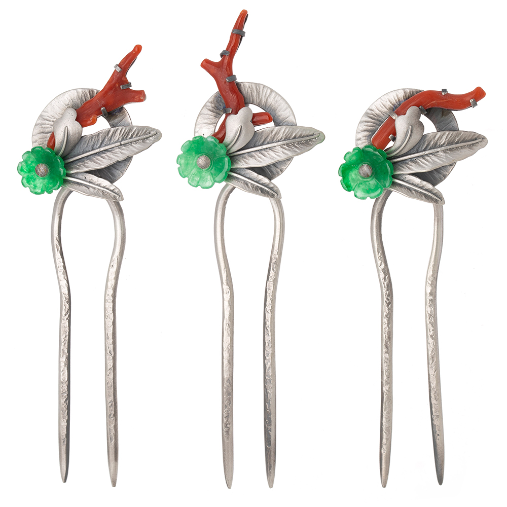 Silver dwikkoji hair ornament